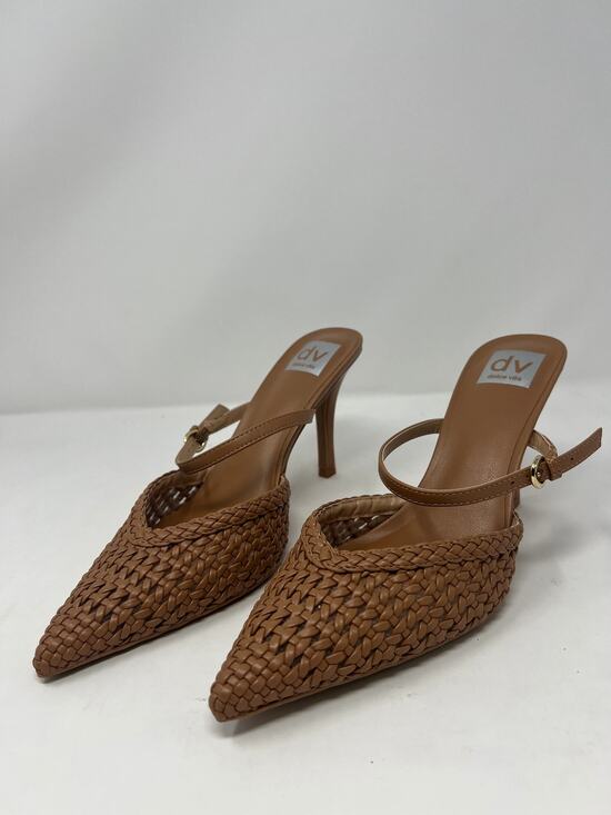DV by Dolce Vita Shoes - DV Dolce Vita Women's 9M Geanie Woven Toffee Heels